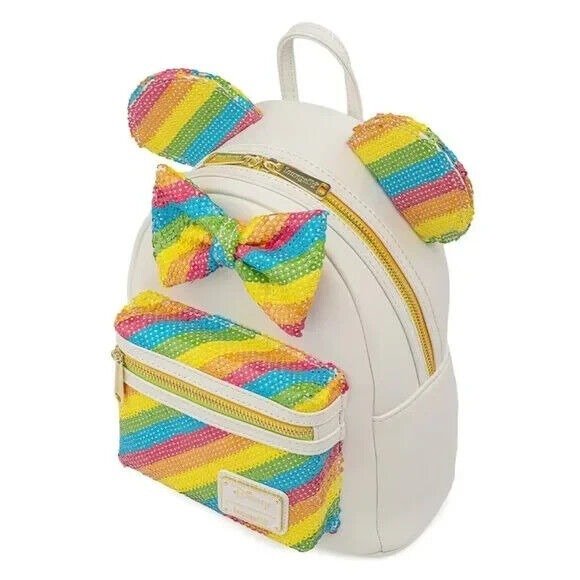 Loungefly Disney sequin rainbow Minnie Mouse mini‎ backpack - Picture 6 of 9
